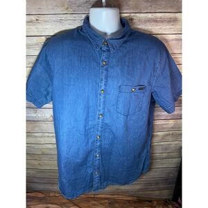 Vintage R. Blue Denim Button‑Up Shirt – Rusty Surf Brand – Size 2XL